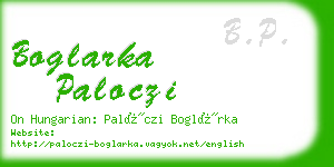 boglarka paloczi business card